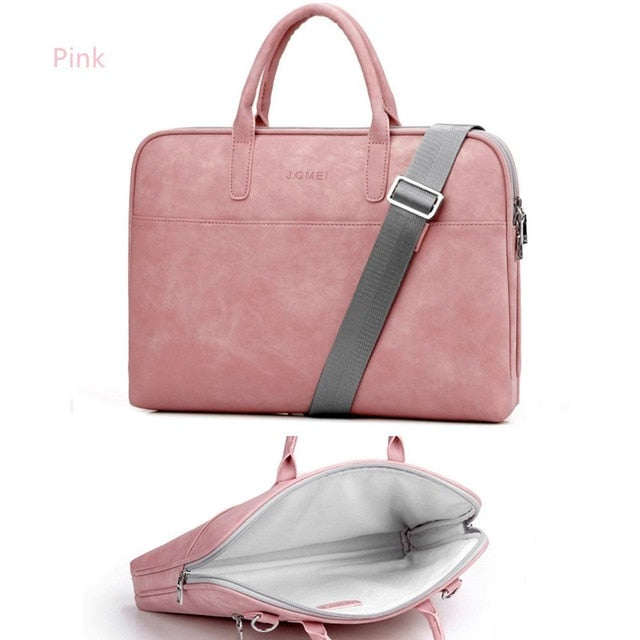 Fashion PU Leather Laptop bags for women 14 15 15.6 17.3 inch for macbook air 13 inch casual portable waterproof  Notebook bag