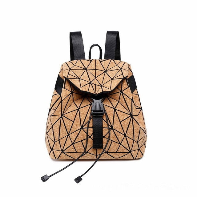 W638 KANDRA Diamond Geometric Cork Backpack Deformation Student School Bags For Teenage Girl Totes Travel Bags Dropshipping
