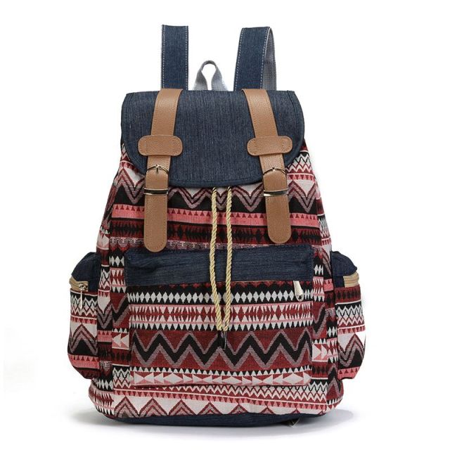 High Quality Women Canvas Vintage Backpack Ethnic Backpacks Bohemian Backpack Schoolbag