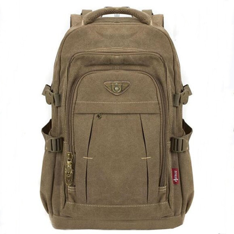 Men's Military Canvas Backpack Zipper Rucksacks Laptop Travel Shoulder Mochila Notebook Schoolbags Vintage College School Bags