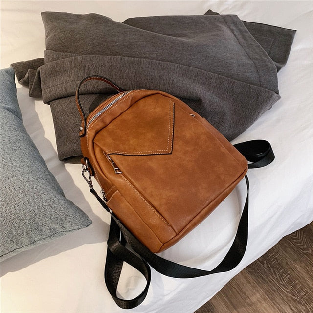 Fashion Women Leather Backpack Small PU School Bag Backpack for Teenager Girls Rucksack Vintage Shoulder Bags Mochila Feminina