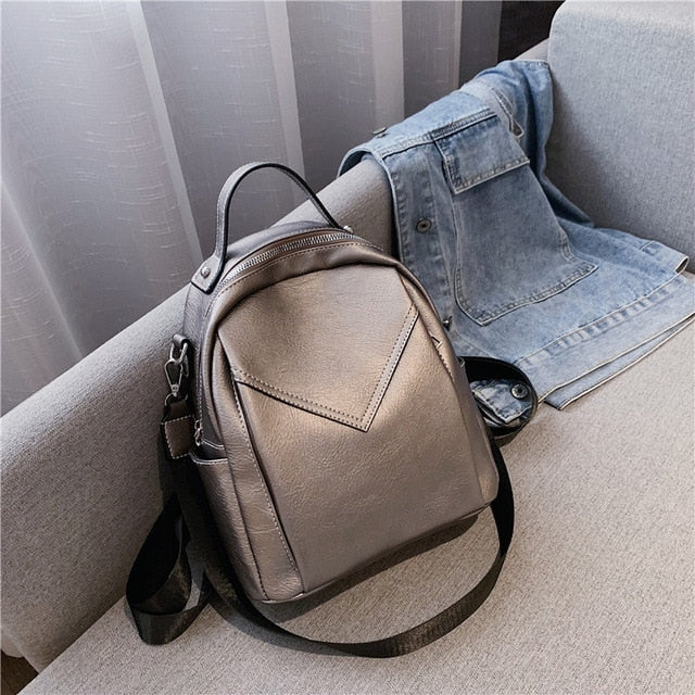 Fashion Women Leather Backpack Small PU School Bag Backpack for Teenager Girls Rucksack Vintage Shoulder Bags Mochila Feminina