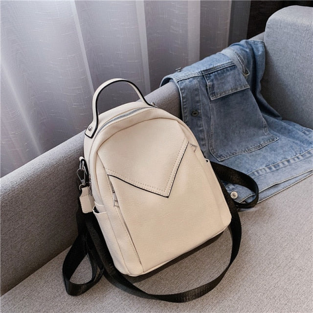 Fashion Women Leather Backpack Small PU School Bag Backpack for Teenager Girls Rucksack Vintage Shoulder Bags Mochila Feminina