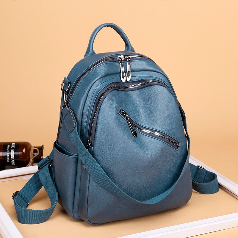 Women Backpack High Quality PU Leather Backpack for Teenage Girls School Bag large capacity Female shoulder bag Bagpack Mochila