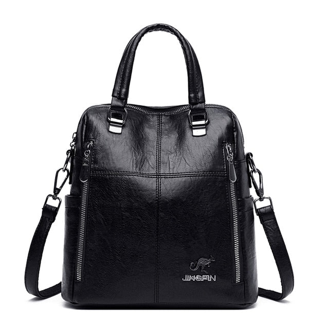 Back Pack Soft Leather Women Backpack Female Shoulder Bags for Women 2021 Travel Backpack Mochila School Bags for Teenage Girls