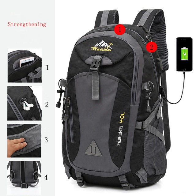 Hot Unisex Mountaineering Waterproof Backpack Men Climbing Hiking Bag Pack Outdoor Camping Travel Backpacks Cycling Sport Bags