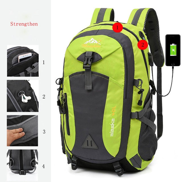 Hot Unisex Mountaineering Waterproof Backpack Men Climbing Hiking Bag Pack Outdoor Camping Travel Backpacks Cycling Sport Bags