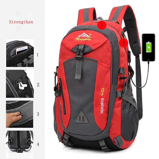 Hot Unisex Mountaineering Waterproof Backpack Men Climbing Hiking Bag Pack Outdoor Camping Travel Backpacks Cycling Sport Bags