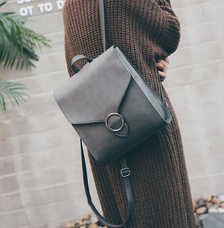 Fashion Women Backpack 2021 PU Leather Retro Female bag schoolbags Teenage Girl High Quality Travel books Rucksack Shoulder Bags