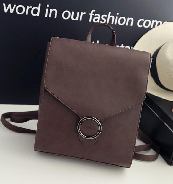 Fashion Women Backpack 2021 PU Leather Retro Female bag schoolbags Teenage Girl High Quality Travel books Rucksack Shoulder Bags