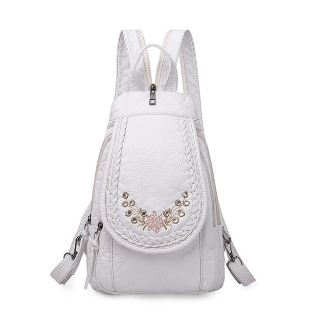 Summer Ladies Washed Leather Backpack 3 In 1 Cute Cat Women Bagpack Small Travel Backpack for Girls Sac A Dos Mochila Feminina