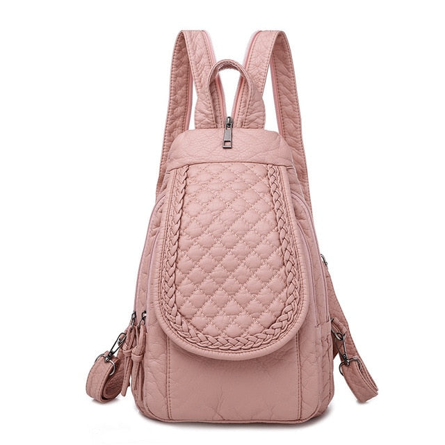Summer Ladies Washed Leather Backpack 3 In 1 Cute Cat Women Bagpack Small Travel Backpack for Girls Sac A Dos Mochila Feminina