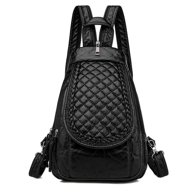 Summer Ladies Washed Leather Backpack 3 In 1 Cute Cat Women Bagpack Small Travel Backpack for Girls Sac A Dos Mochila Feminina