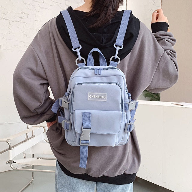 Fashion Small Backpack Canvas Women Mini Backpack Anti-theft Shoulder Bag School Bag for Teenager Girls School Backapck Female