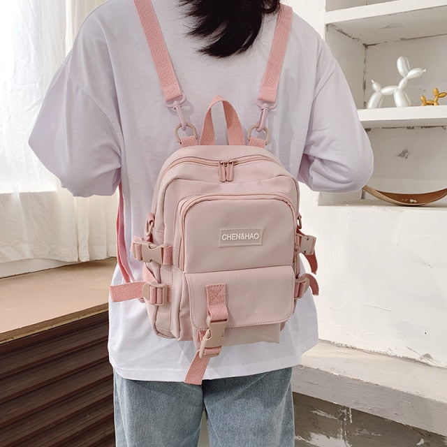 Fashion Small Backpack Canvas Women Mini Backpack Anti-theft Shoulder Bag School Bag for Teenager Girls School Backapck Female