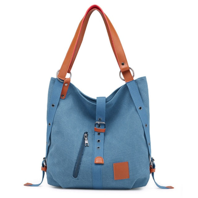 Women Large Capacity Canvas Backpack Tote Bag Leisure Shoulder Bags Big Travel Bags Back Pack for Students School