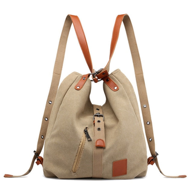 Women Large Capacity Canvas Backpack Tote Bag Leisure Shoulder Bags Big Travel Bags Back Pack for Students School